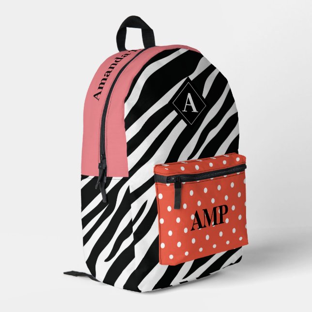 Custom Fun and colourful design mixed pattern Printed Backpack (Back Corner Left)