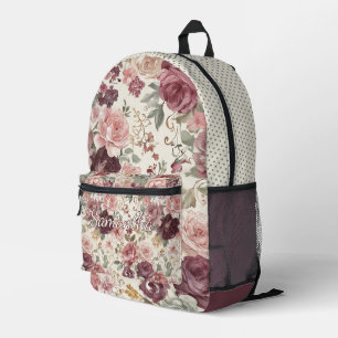 Custom Fun Chic Shabby French Floral Art Pattern Printed Backpack