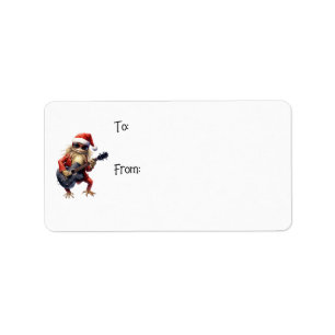 Custom Fun Christmas Frog Rock Band To/From Labels