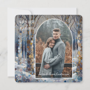 Custom Fun Colorful Abstract Winter Wonderland Art Holiday Card