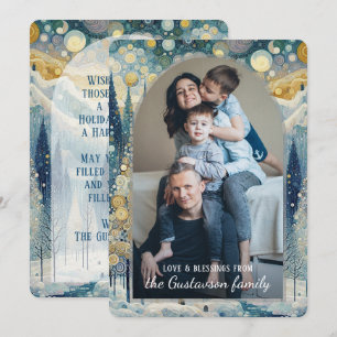 Custom Fun Colourful Abstract Winter Wonderland Ar Holiday Card