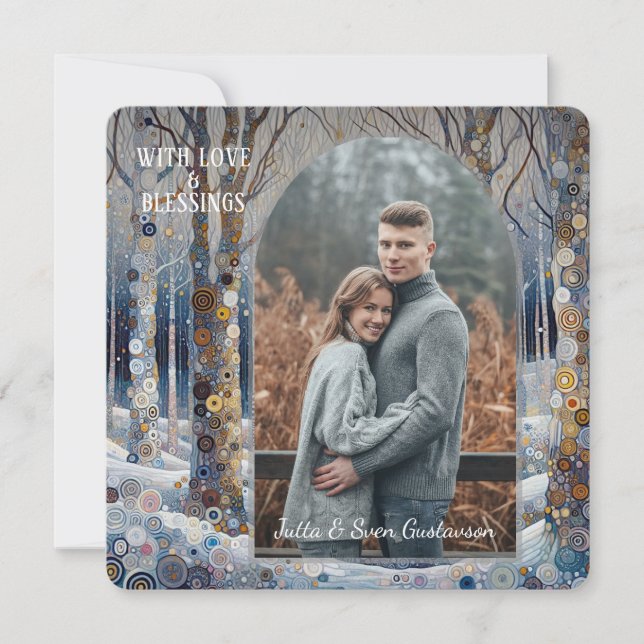 Custom Fun Colourful Abstract Winter Wonderland Ar Holiday Card (Front)