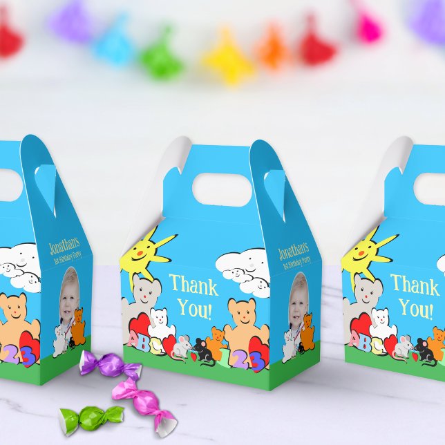 Custom Fun Cute Animals Birthday Party Favor Box (Creator Uploaded)