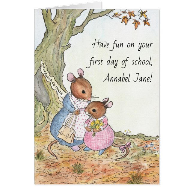 Custom Fun Cute Mouse Fun First Day of School (Front)