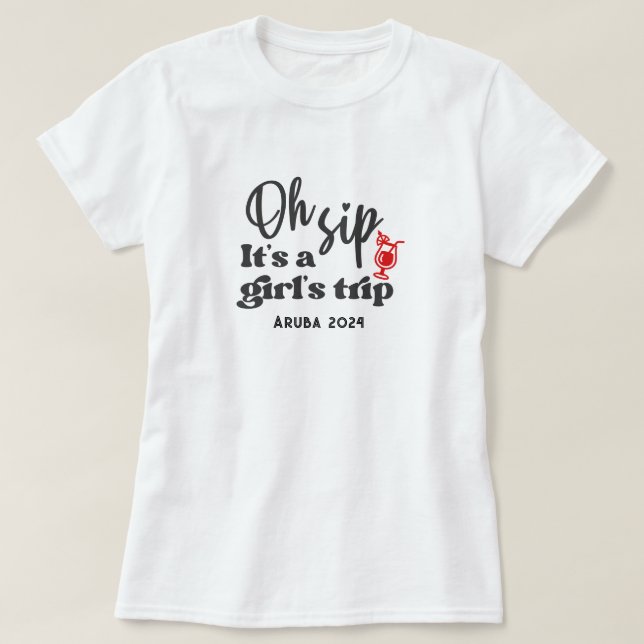 Custom Fun Girls Trip Cocktail T-shirt (Design Front)