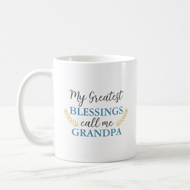 Custom Fun Grandfather Quote Text Coffee Mug (Left)