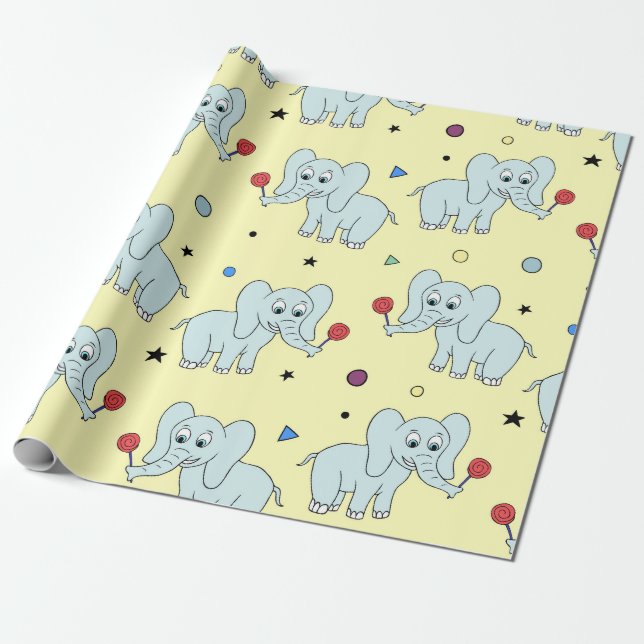 Custom Fun Kid's Birthday  Wrapping Paper (Unrolled)