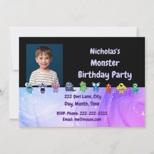 Custom Fun Monster Birthday Party Invitation