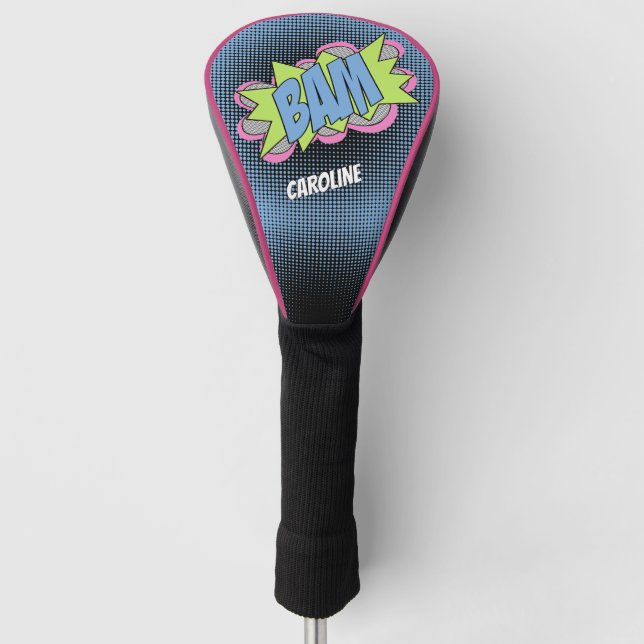 Custom Fun Vintage Comic Book Pop Art Style BAM Golf Head Cover (Front)