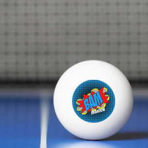 Custom Fun Vintage Comic Book Pop Art Style BAM Ping Pong Ball