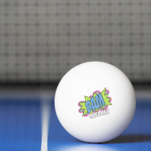 Custom Fun Vintage Comic Book Pop Art Style BAM Ping Pong Ball