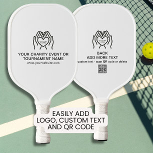 Custom Fundraiser Logo, QR Code, Charity Event Pickleball Paddle