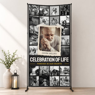 Custom Funeral Banner, Photo Collage 4x8' Memorial Banner
