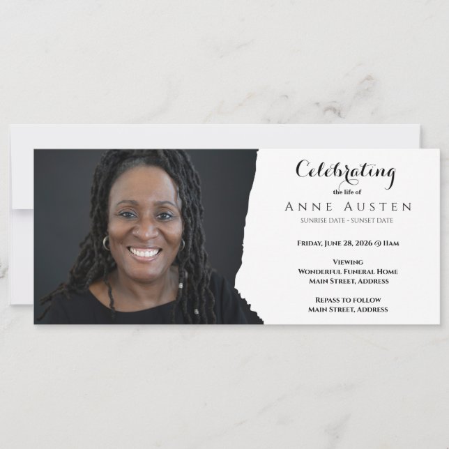 Custom Funeral Invitation Card - Flat Card (Front)