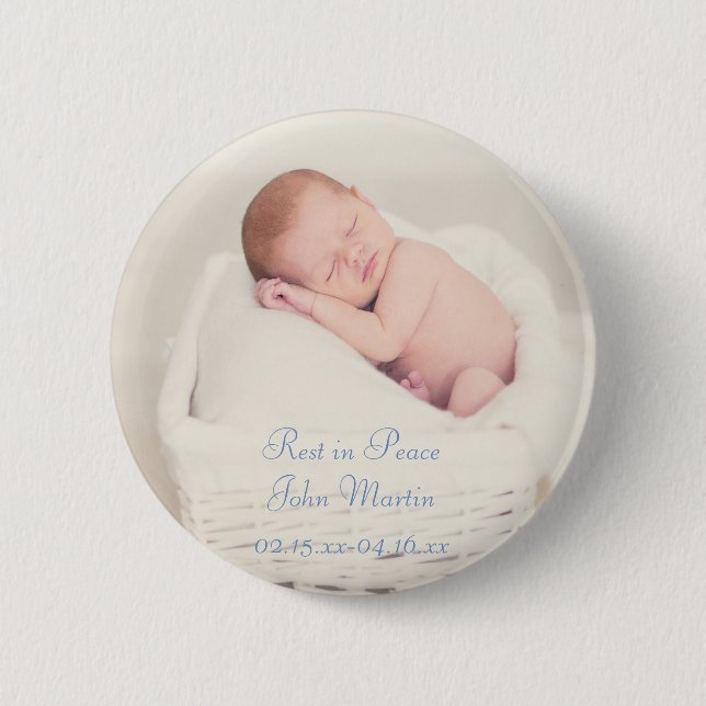 Custom Funeral Memorial Photo Button (Front)