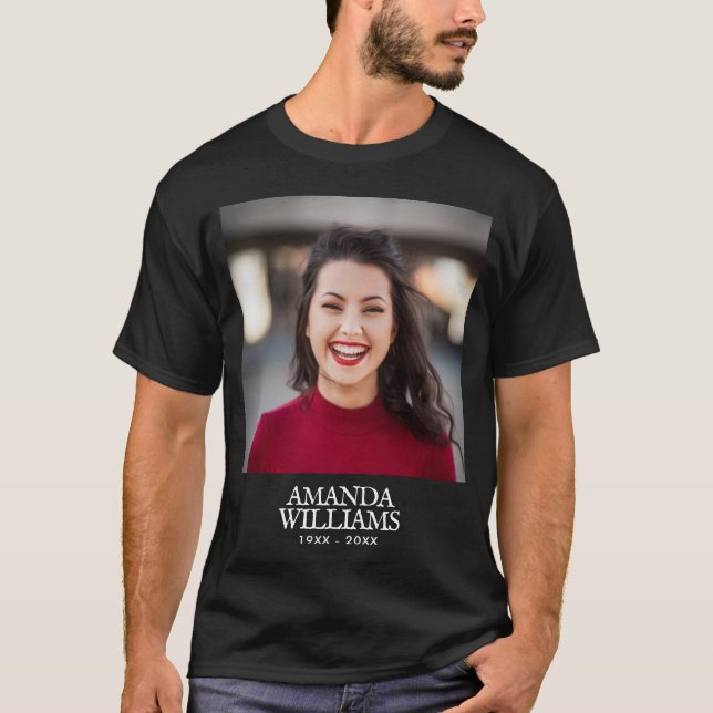 Custom Funeral Photo Memorial T-Shirt (Front)