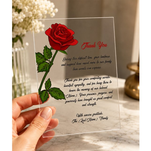 Custom Funeral Thank You Card Acrylic Invitations (Creator Uploaded)