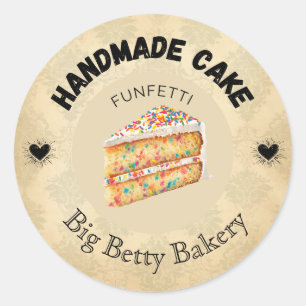 Custom Funfetti Cake Labels Personalized Bakery