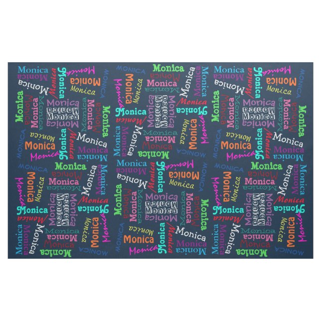Custom Funky Fun Cute Colourful Name Pattern Fabric (Yard)