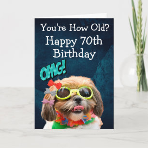 Custom funny 70th birthday from the dog card