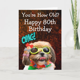 Custom funny 80th birthday from the dog card