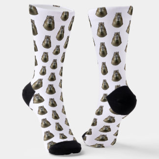 Custom funny and cute capybara photo pattern white socks