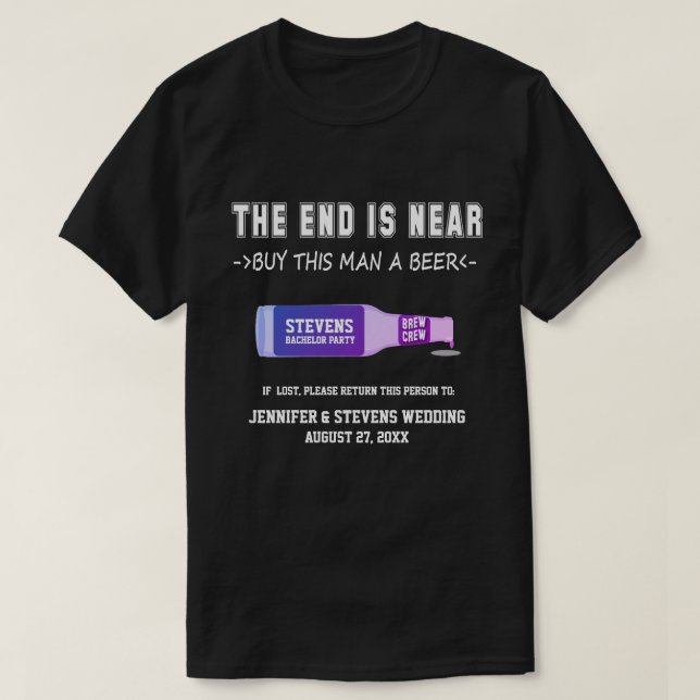 Custom Funny Bachelor Party Shirt (Design Front)