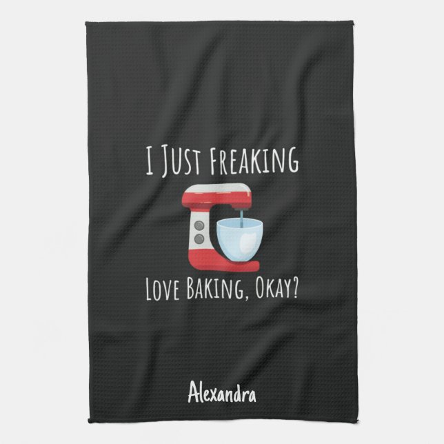 Custom Funny Baking Lover Gifts Baker Chef Humor Kitchen Towel (Vertical)