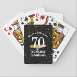 Custom Funny Birthday Freaking Fab  Playing Cards<br><div class="desc">Custom Printed with Their Name, These Personalized playing cards are prefect for a special birthday. The funny "50 and Freaking Fabulous" saying with gold sparkles will make them smile and laugh ... just in case the birthday is a big one ; ) The age on the cards is editable to...</div>