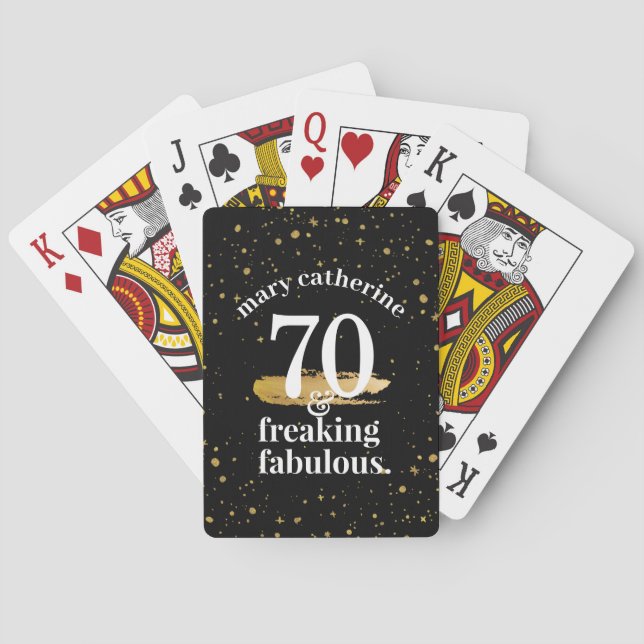 Custom Funny Birthday Freaking Fab  Playing Cards (Back)