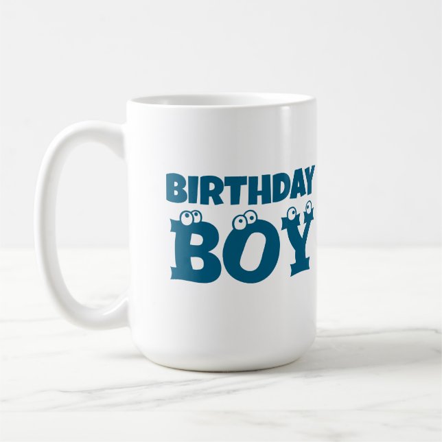 Custom Funny Cartoon Eyes Kids' Birthdays Coffee Mug (Left)