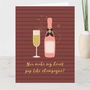 Custom Funny Champagne Pun Valentine's Day Card