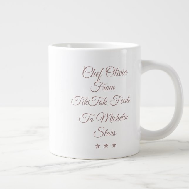 Custom Funny Chef Top Large Coffee Mug (Right)