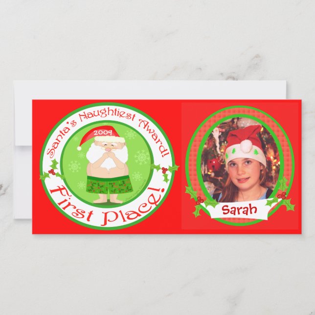 Custom Funny Children's Christmas Photo Card (Front)