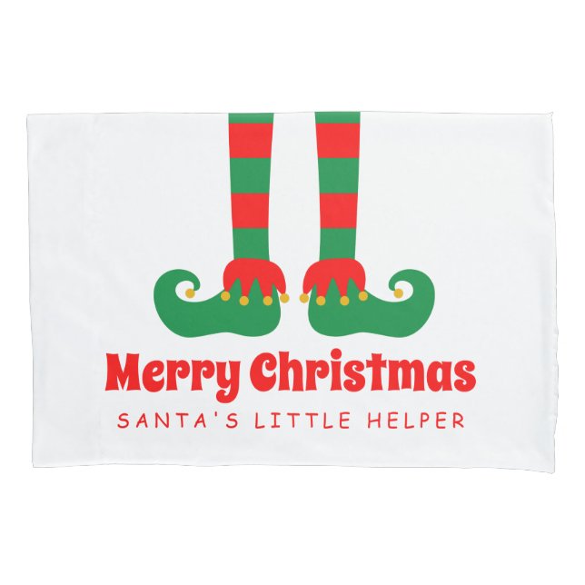 Custom funny Christmas elf feet pillowcase cover (Front)