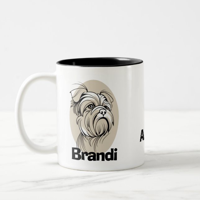 Custom Funny Coffee Lover's Gift for Yorkie Owners Two-Tone Coffee Mug (Left)