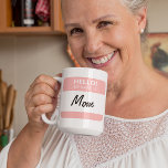 Custom Funny Cute Hello! My Name Is Mom Or Dad Coffee Mug<br><div class="desc">Unique, trendy, fashionable, decorative and cool mug for coffee, tea, milk or juice. With beautiful contemporary image of blush pink and white coloured "Hello! My Name Is Dad" name tag, which can be customized or personalized with Mom or a short name or other word of your choice. This funny, modern...</div>