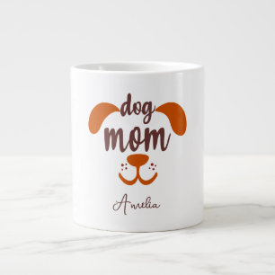 Custom Funny Dog Mom Script Name  Large Coffee Mug