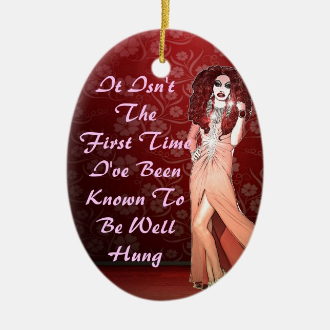 Custom Funny Drag Queen Ceramic Ornament (Front)