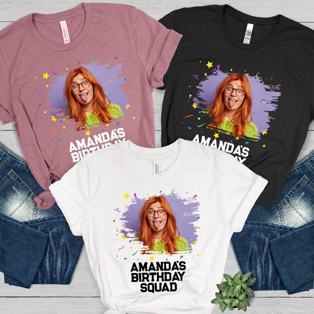 Custom Funny Face Picture Birthday Party Matching Tri-Blend Shirt (Creator Uploaded)
