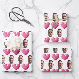 Custom funny face wrapping paper valentines day