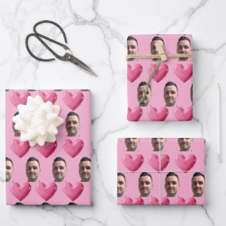 Custom funny face wrapping paper valentines day