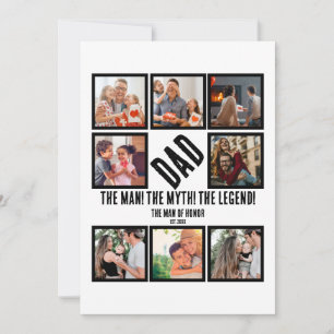 Custom Funny Fathers day Dad gift 8 Photo Collage  Holiday Card