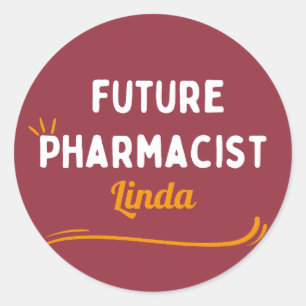 custom funny future pharmacist for kids  classic round sticker