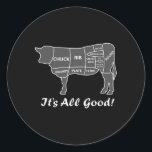 Custom Funny Graphic Bbq Beef Brisket Steak Ribs C Classic Round Sticker<br><div class="desc">Custom Funny Graphic Bbq Beef Brisket Steak Ribs Cow</div>