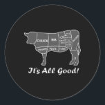 Custom Funny Graphic Bbq Beef Brisket Steak Ribs C Classic Round Sticker<br><div class="desc">Custom Funny Graphic Bbq Beef Brisket Steak Ribs Cow</div>