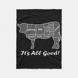 Custom Funny Graphic Bbq Beef Brisket Steak Ribs C Fleece Blanket