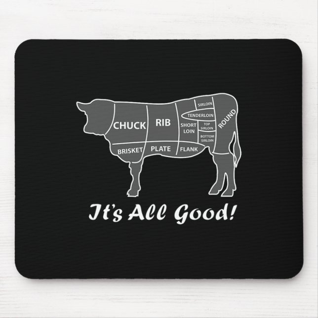 Custom Funny Graphic Bbq Beef Brisket Steak Ribs C Mouse Pad (Front)