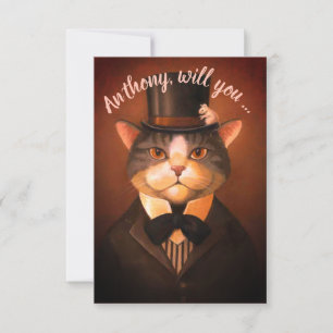 Custom funny groom cat be my best man invitation p