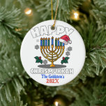 Custom Funny Happy Chrismukkah Happy Hanukkah  Ceramic Ornament<br><div class="desc">Searching for great gifts for Chrismukkah,  Christmas or Hanukkah? Check out this item and our full collection of fun,  unique personalized items for that special someone in your circle.</div>